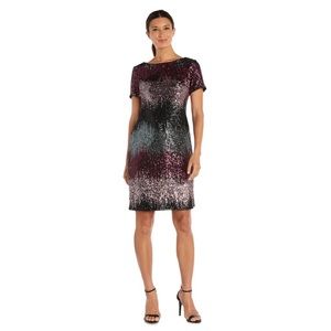NWT R&M Richard’s Ombre Short Sequin Dress Size 14